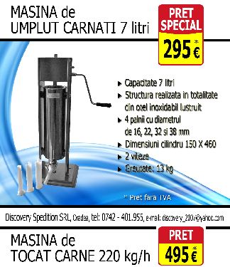 Vand NOU Masina de Umplut Carnati 7 litri