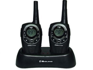 Set 2 bucati statii radio PMR Midland M99 cu huse si casti MA21-L incluse