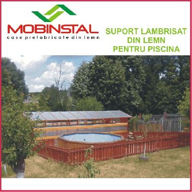 Mobinstal - Suport lambrisat din lemn pentru piscina PVC - 98 lei/mp