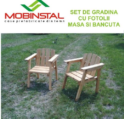 Mobinstal - Set gradina cu doua fotolii, masa si bancuta - export- export - 110 euro