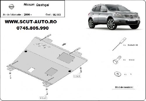 Scut motor metalic Nissan Qashqai dupa 2006