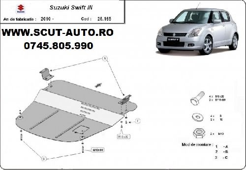  Scut motor metalic Suzuki Swift 2 dupa 2005