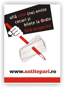 ANTITEPARI - Afla cine (nu) emite cec-uri si Bilete la Ordin fara acoperire!