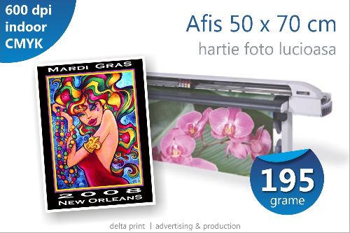 Afis 50 x 70 cm – 8 lei, print indoor pe hartie fotografica lucioasa (195 grame/mp)