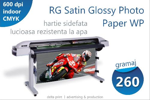 Print pe hartie sidefata (RG-Satin Glossy Photo Paper Water Proof) WP-260PHS