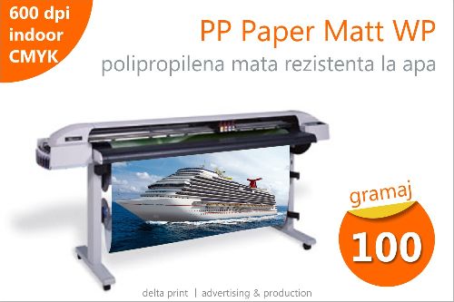 Print pe polipropilena mata (PP Paper Matt Water Proof) WP-120MN