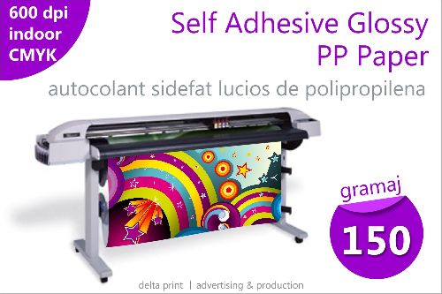 Print pe autocolant lucios sidefat de polipropilena (Self Adhesive Glossy PP Paper) BS-150GNL
