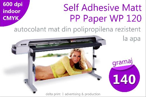 Print pe autocolant mat din polipropilena (Self Adhesive Matt PP Paper Water Proof) BS-150MNL