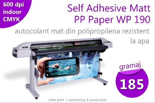 Print pe autocolant mat din polipropilena (Self Adhesive Matt PP Paper Water Proof) BS-190MNL