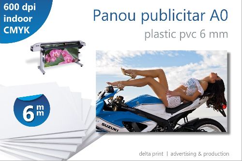 Panou publicitar A0 de interior PVC 6 mm