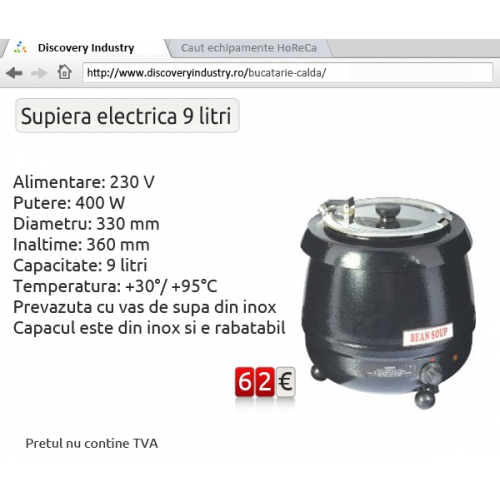 Supiera electrica 9 litri