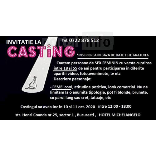 Invitatie la casting (inscrierea in baza de date este gratuita)